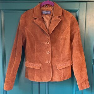 Vintage Brown Suede Jacket Women’s Blazer Western Fall Coat Retro 90s Style